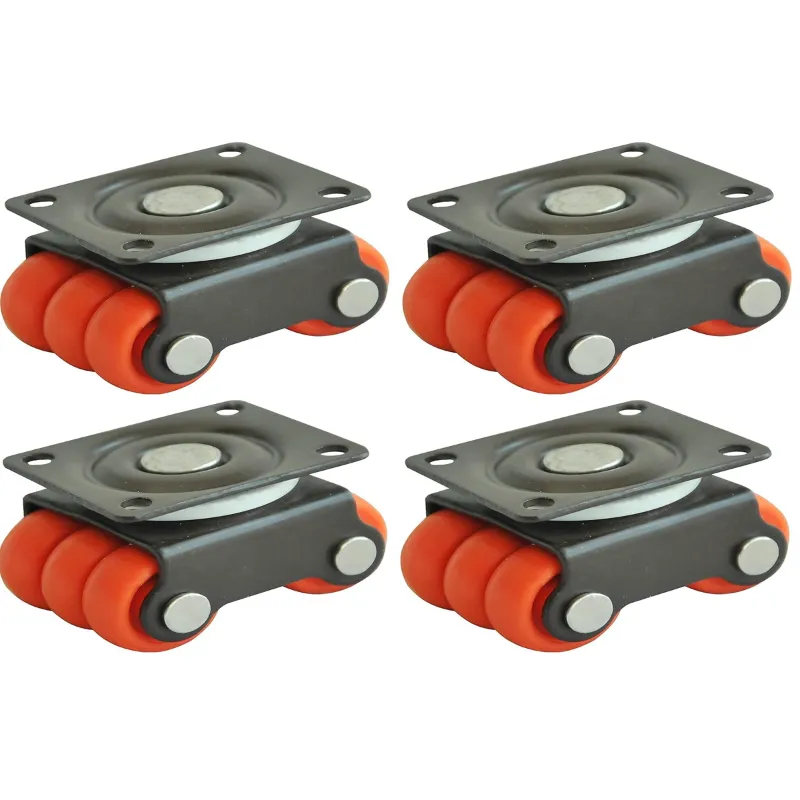 Ackwheel 14 mm (0.5 inch) Nano Sixer Caster Wheels for Furniture with Plate, 50 kg Load Capacity, A-103 (Set of 4)