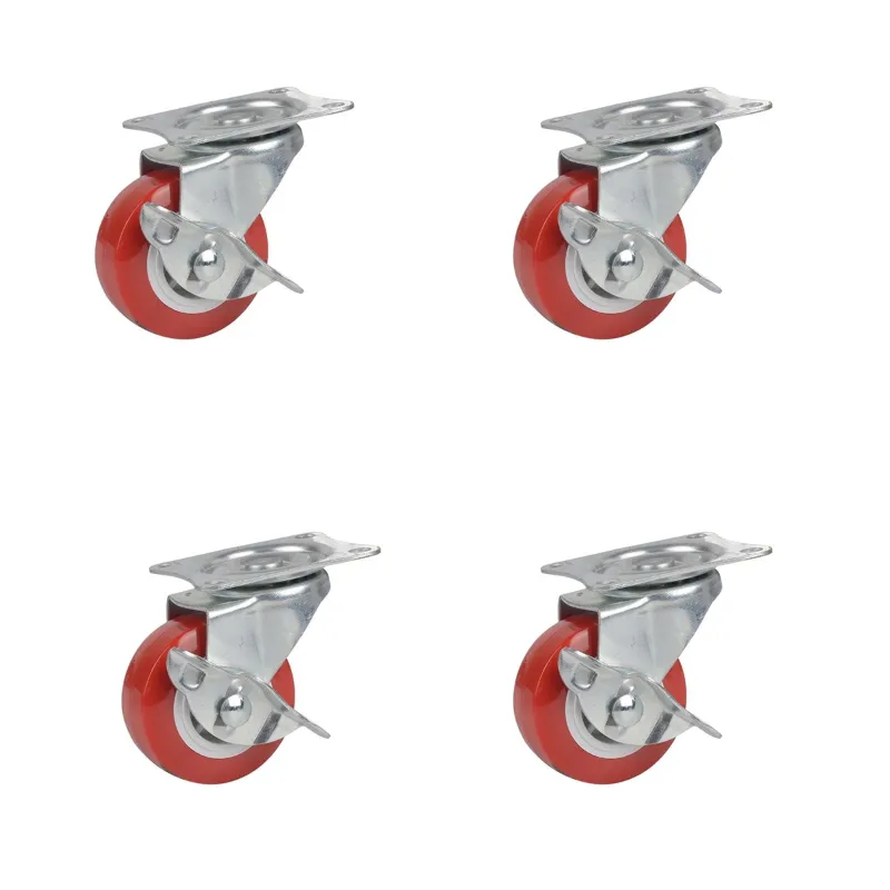 Ackwheel 1.5 inch (38 mm) Plate Type Puff Caster Wheel, 50 kg Load Capacity, A-108 (Set of 4)