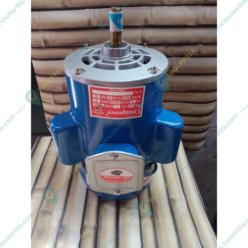 Crompower 1 HP 4 Pole Single Phase Foot Mounted AC Induction Motor With One Year Warranty