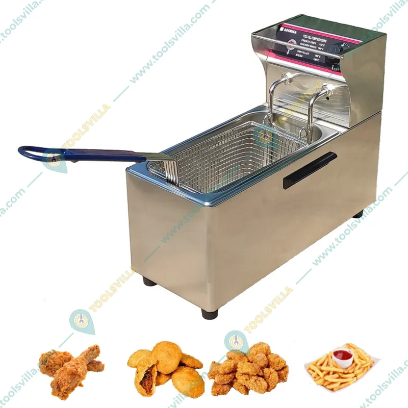 ADORMA DF8L SGL Electric 8L Deep Fryer With Analog Controls, 1800W with 1 Year Warranty 