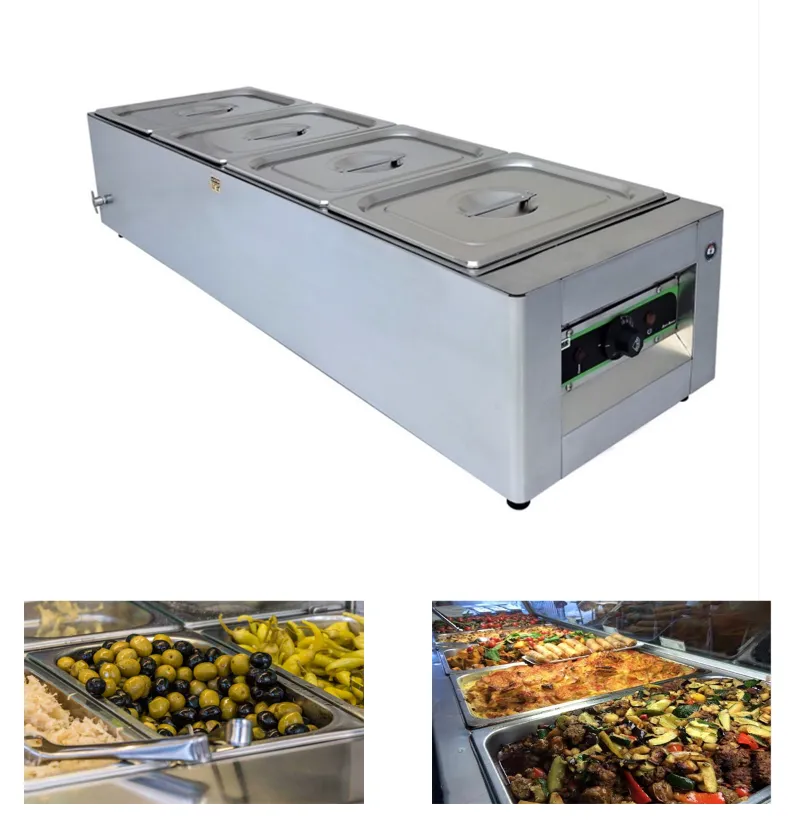 ADORMA BM 32, 4x8 Liter 4 Pot Electric Bain Marie, 1200W (32L) For Buffet Purpose with 1 Year Warranty
