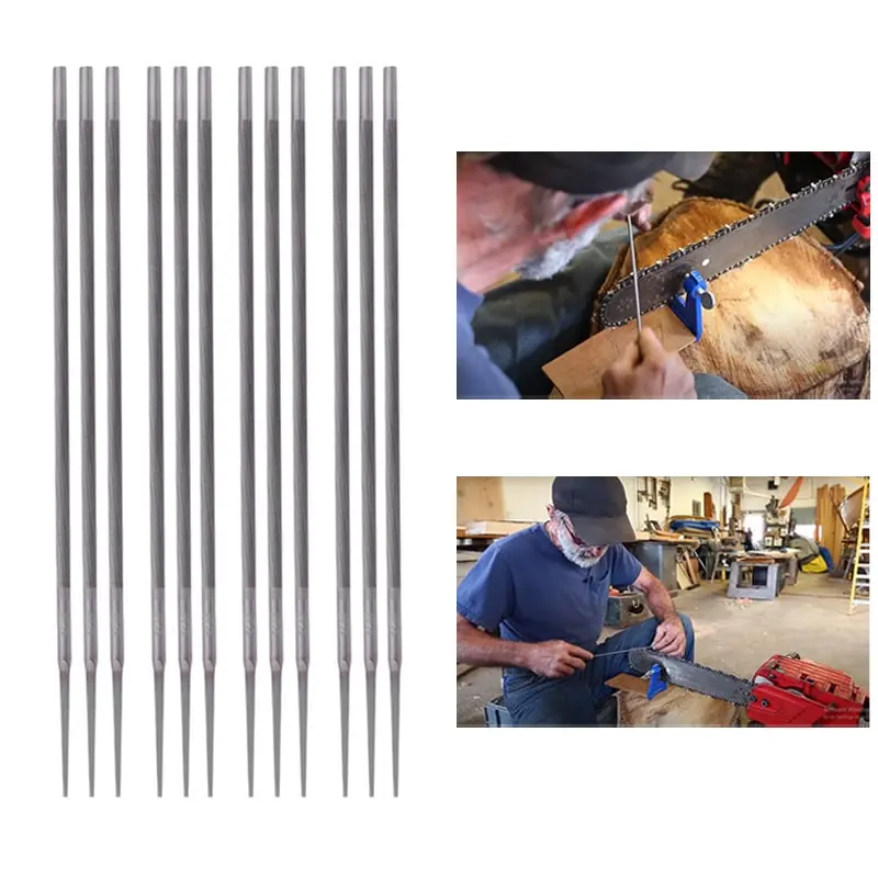 High Quality 12 pieces Mild Steel Chainsaw Files for Chainsaw Machine(Size-4 mm)