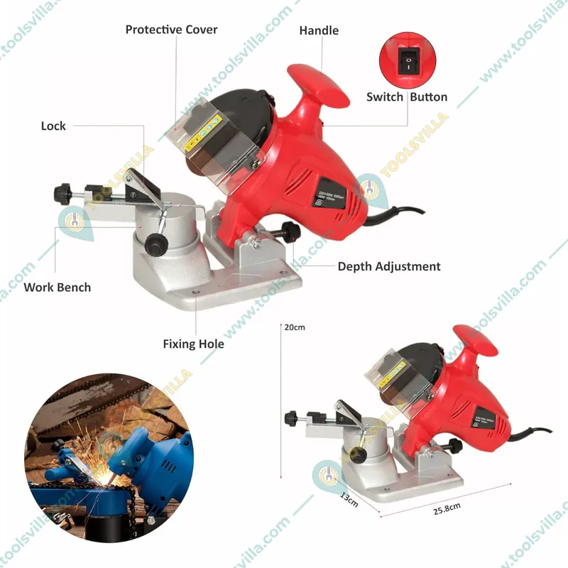 Agni 100 mm 6300 RPM Chain Sharpener, 180 W (A-1815)