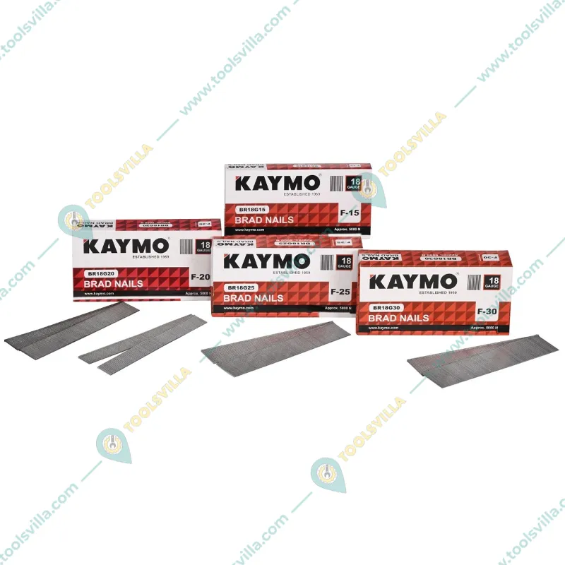 Kaymo 18 Gauge Brad Nails Set F-15, F-20, F-25, F-30 - Multi-Length Pack (BR18G15+BR18G20+BR18G25+BR18G30)