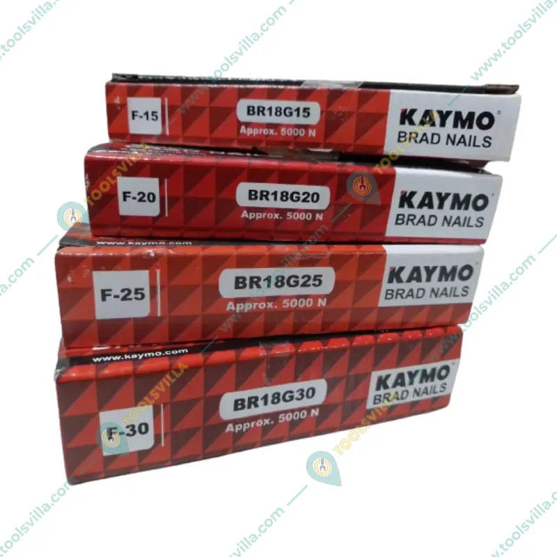 Kaymo 18 Gauge Brad Nails Set F-15, F-20, F-25, F-30 - Multi-Length Pack (BR18G15+BR18G20+BR18G25+BR18G30)
