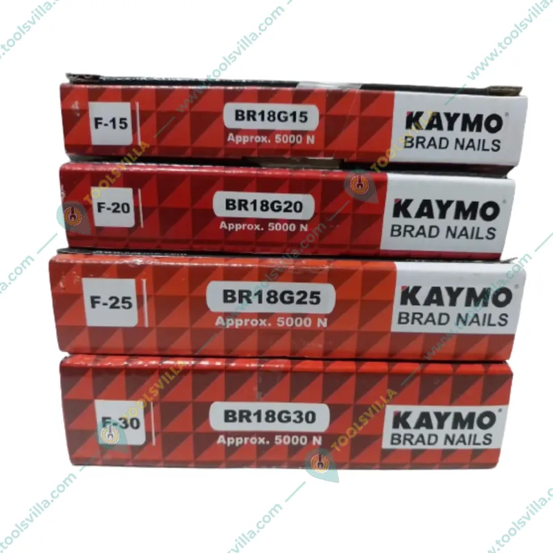 Kaymo 18 Gauge Brad Nails Set F-15, F-20, F-25, F-30 - Multi-Length Pack (BR18G15+BR18G20+BR18G25+BR18G30)