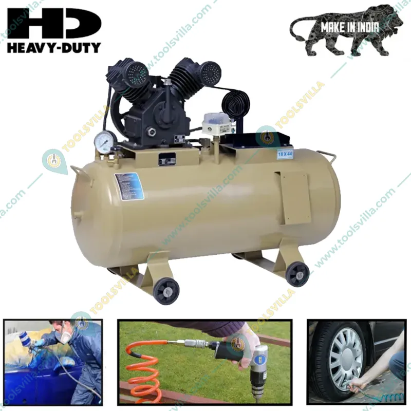 Gagan 135 L (297.62 lbs) Single Stage & Double Cylinder Air Compressor Without Motor & Grill