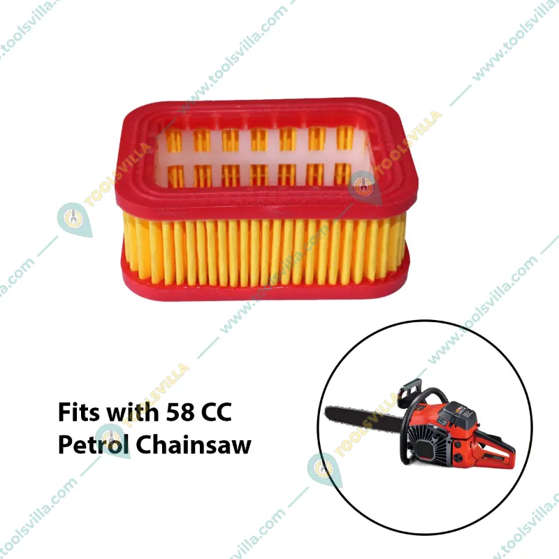 Air Filter (Square Small) 3 Pieces for 58 CC Petrol Chainsaw, CS 101