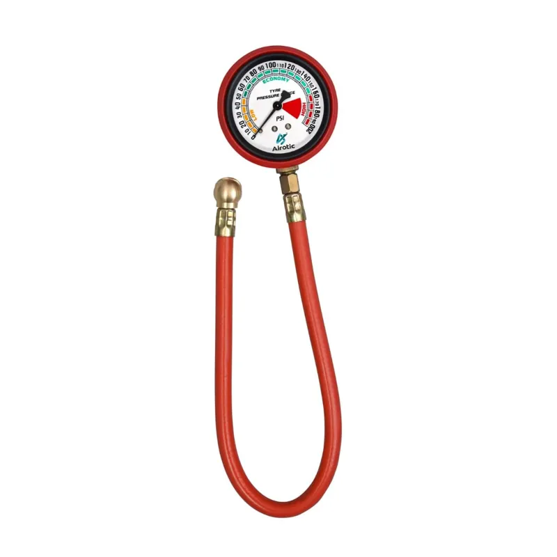 Airotic 200 Psi Air Pressure Gauge For Car, Truck, Motorcycle, Bike With Rubber Hose (HTC-02-200 Psi)