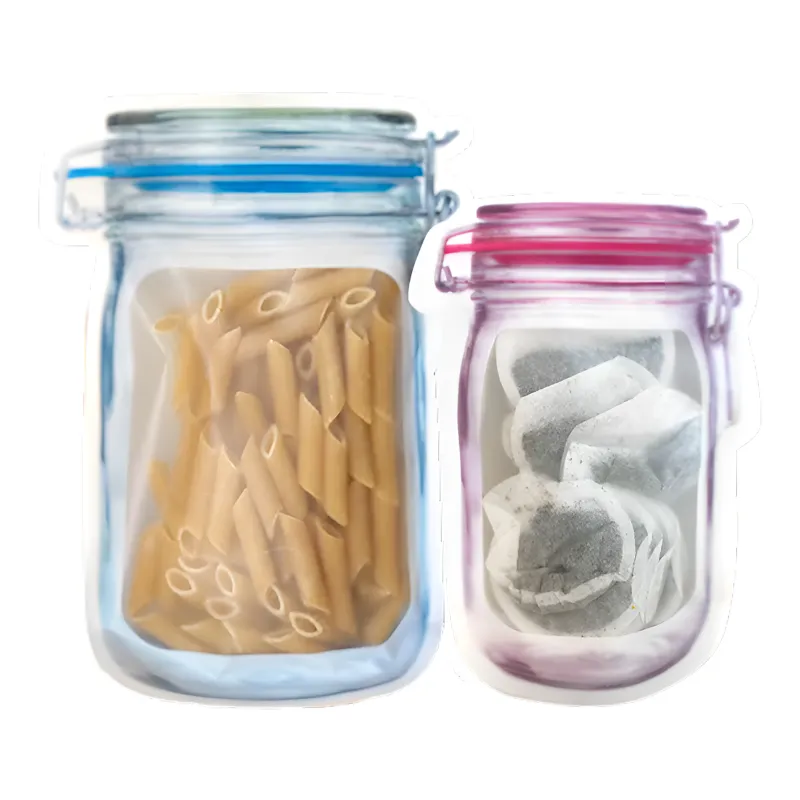 POCHEON 15Pcs Mason Reusable Jar Bottles Bags With Airtight Seal for Food Storage and Delivery