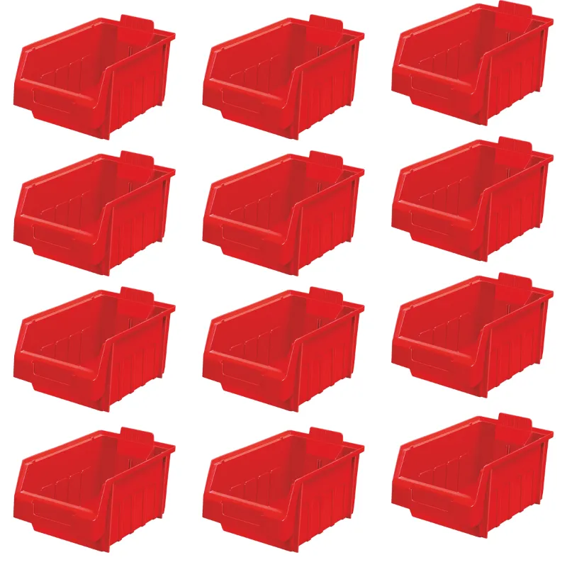 Alkon 290 x 180 x 145 mm Red and Blue Storage Bin (SB 4) - Pack of 12(Color-Red)