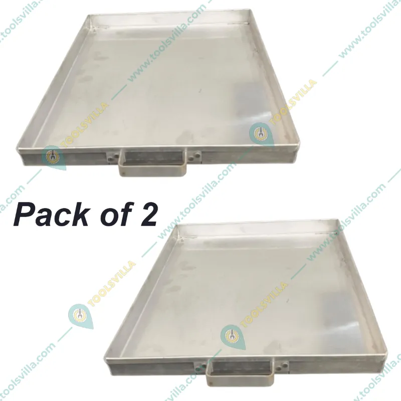 Premium Quality 14x18 inch Aluminium Dhokla Tray (Pack of 2) for Dhokla Making Machine