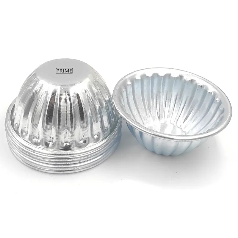 Prime Bakers and Moulders 6 pcs Large Aluminum (Bowl) Cupcake/ Jelly Cupcake/ Baking Moulds for Oven