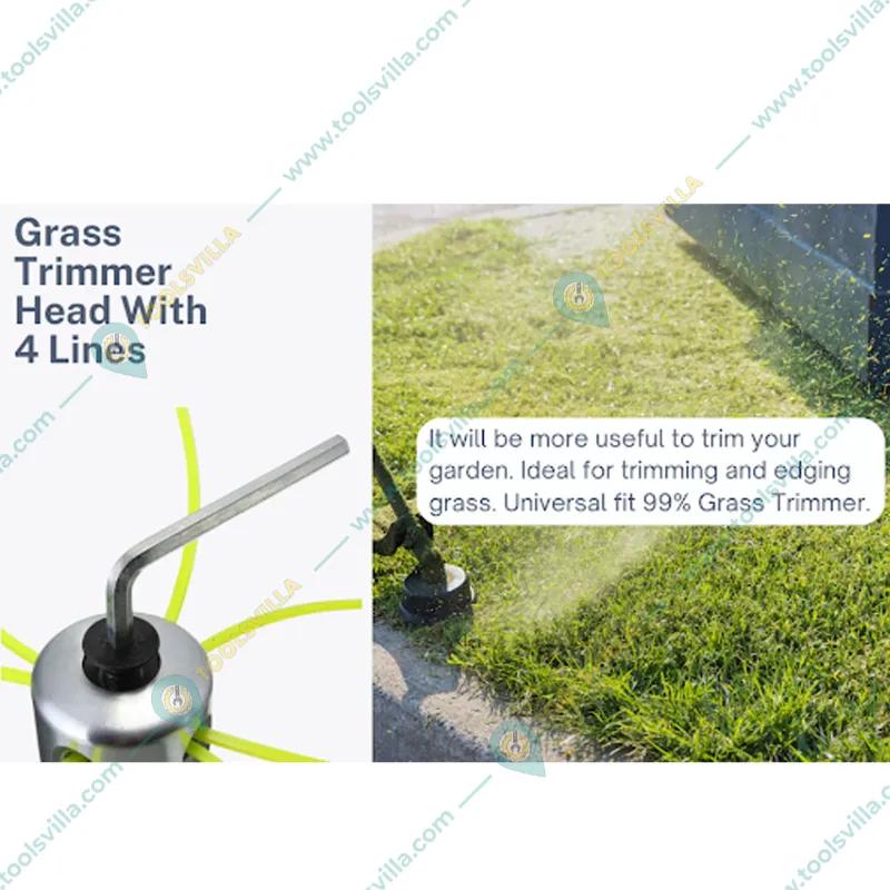 Weed Trimmer Head, Aluminum Grass Trimmer Head with 4 Lines For Petrol Brush Cutter(Quantity-2 Pieces)