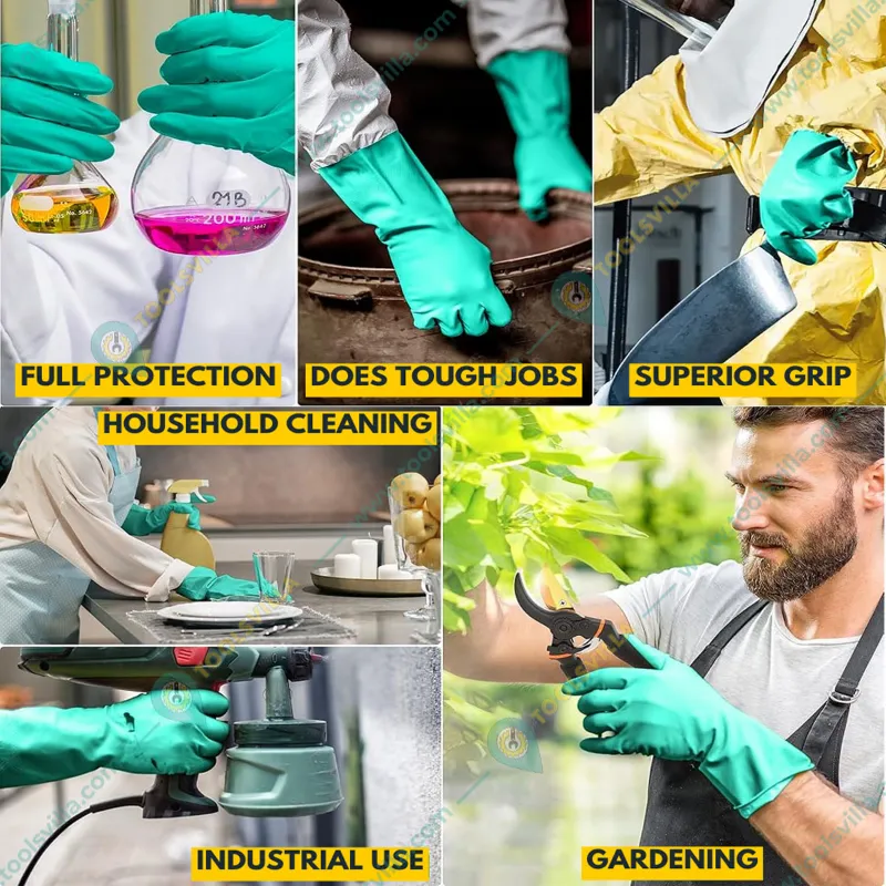 Ansell AlphaTec 37-676 Chemical Resistant Gloves, Nitrile Compound, Strong Protection against Acids and Solvents(Size-9,Pack-1)