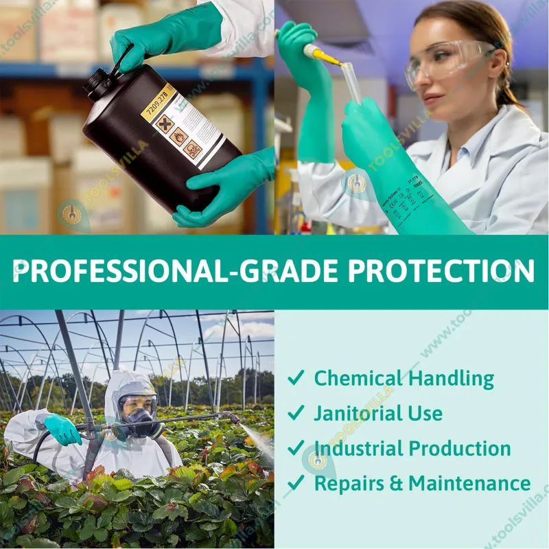 Ansell AlphaTec 37-676 Chemical Resistant Gloves, Nitrile Compound, Strong Protection against Acids and Solvents(Size-9,Pack-1)