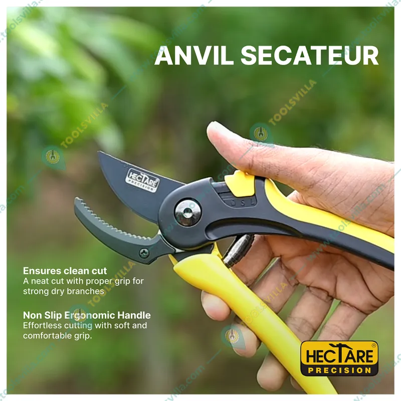 Hectare Precision Garden Anvil Pruner | Secateur | Plant Cutter with 20 mm Cutting Diameter for Home Garden