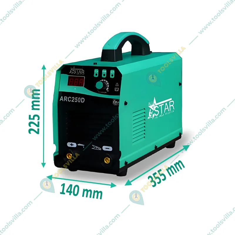 ALL Star Arc 250D Green Color MMA Welding Machine With Electrode Holder & Earthing Cable With Clamp