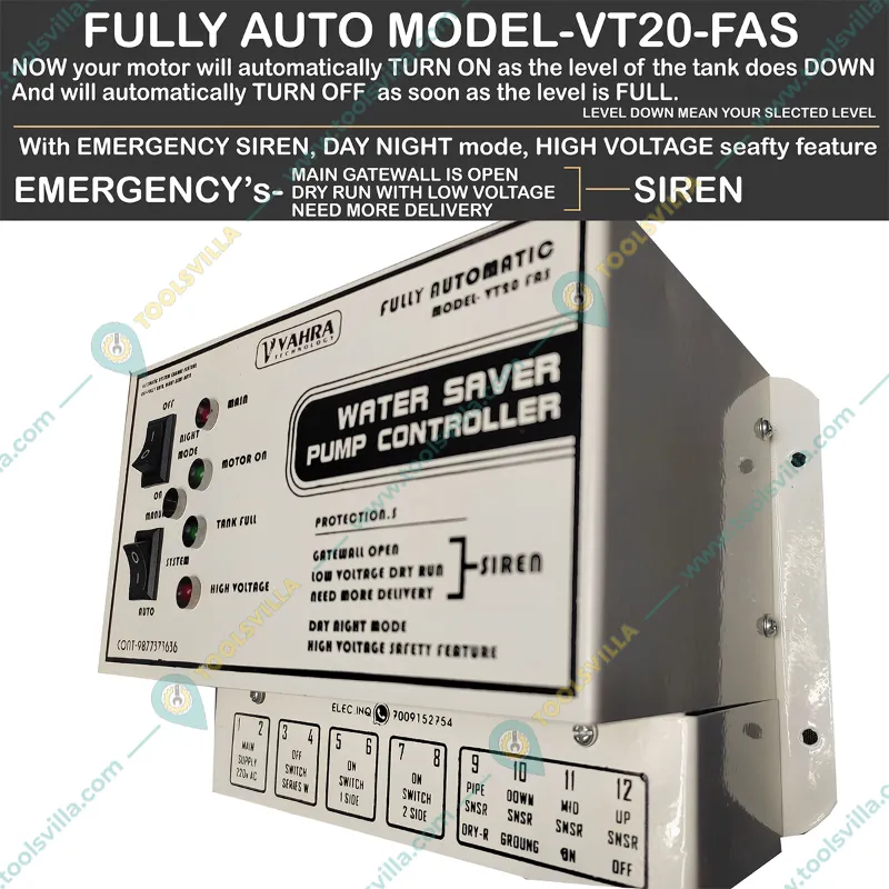 Vahra Technology Vahra Single Phase Semi Automatic Water Level Controller For Upto 5Hp