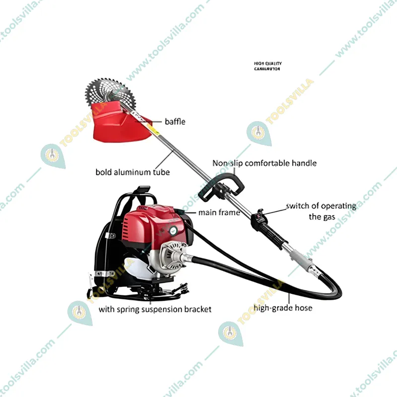 Heavy Duty 4 Stroke Backpack Multi Crop Brush Cutter 35 CC, With Free Attachments 