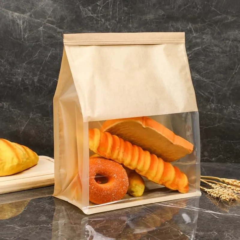 13x28cm Paper Bakery Bag with Window for Baked Food Packaging