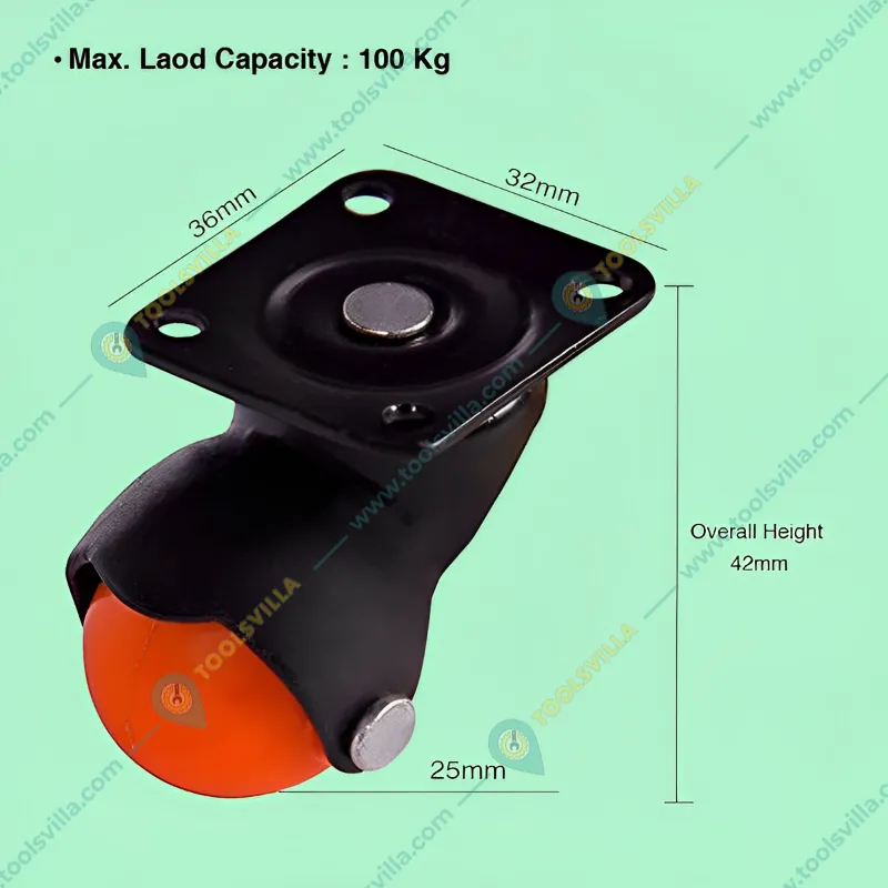 Ball Castor Wheel with Plate PPCP 100 Kg Load Capacity