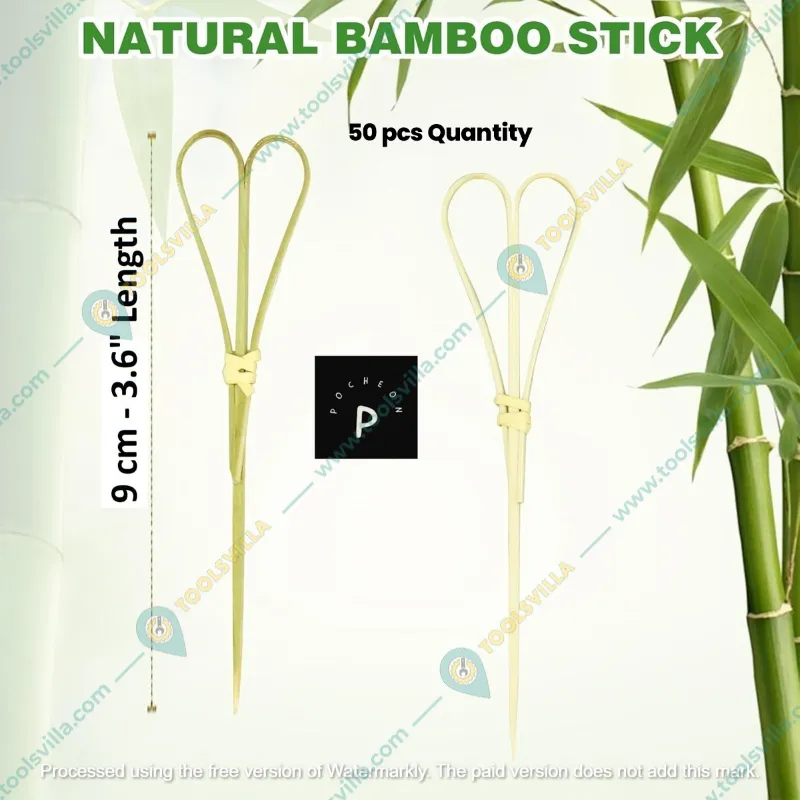 POCHEON® 6 inch Size (Large) Heart Shaped Bamboo Skewers(Pack-50 pcs)