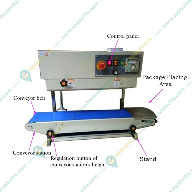 Heavy Duty MS Vertical Band Sealer, 500 W with Nitrogen Flush