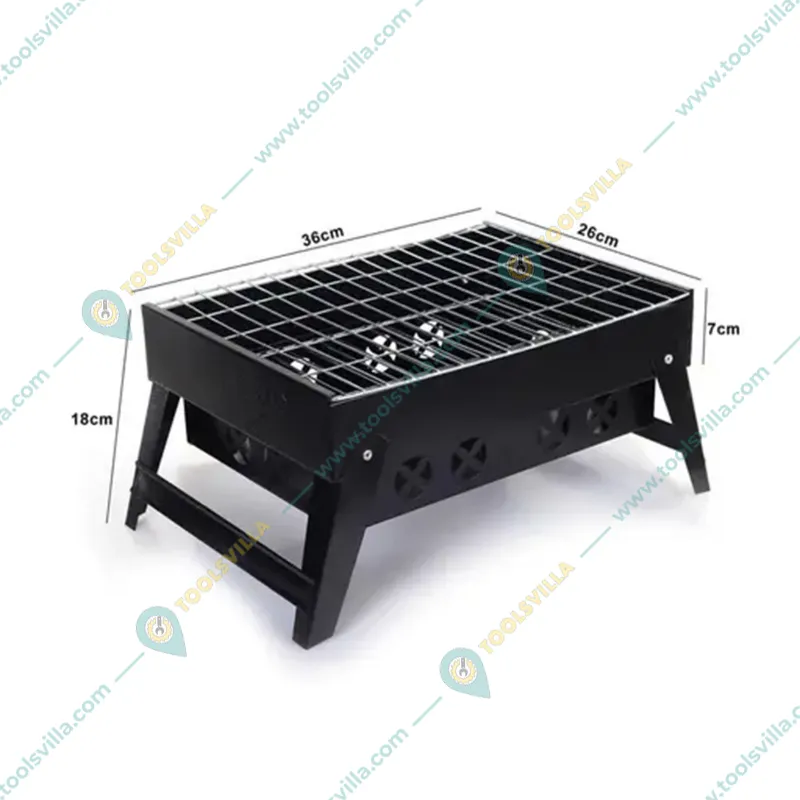 Hotline Plus 14 inch Portable Charcoal Barbeque Grill With 6 Skewers