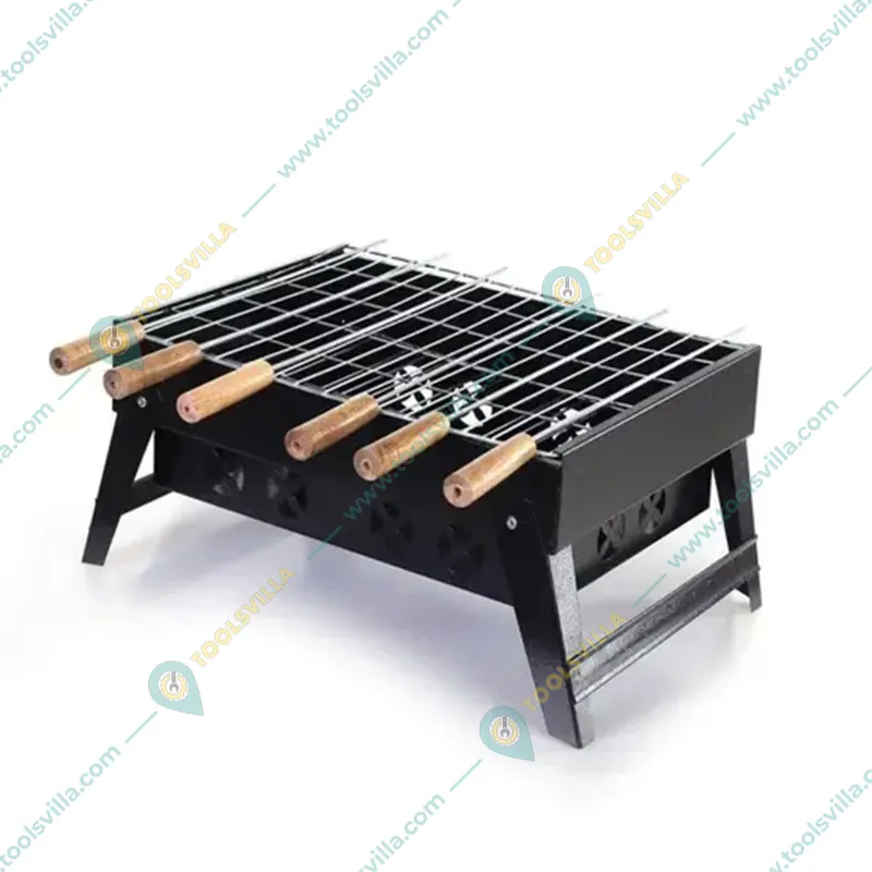 Hotline Plus 14 inch Portable Charcoal Barbeque Grill With 6 Skewers