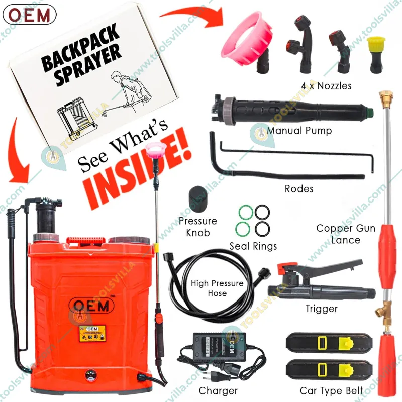 OEM 2in1 Battery and Manual Operated 20L Agriculture knapsack Sprayer with Free Gun for Agriculture Use
