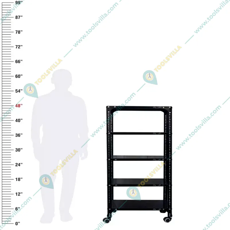 Menage 48x23x15 Inch 5  Shelves Multipurpose Storage Rack With Accessories