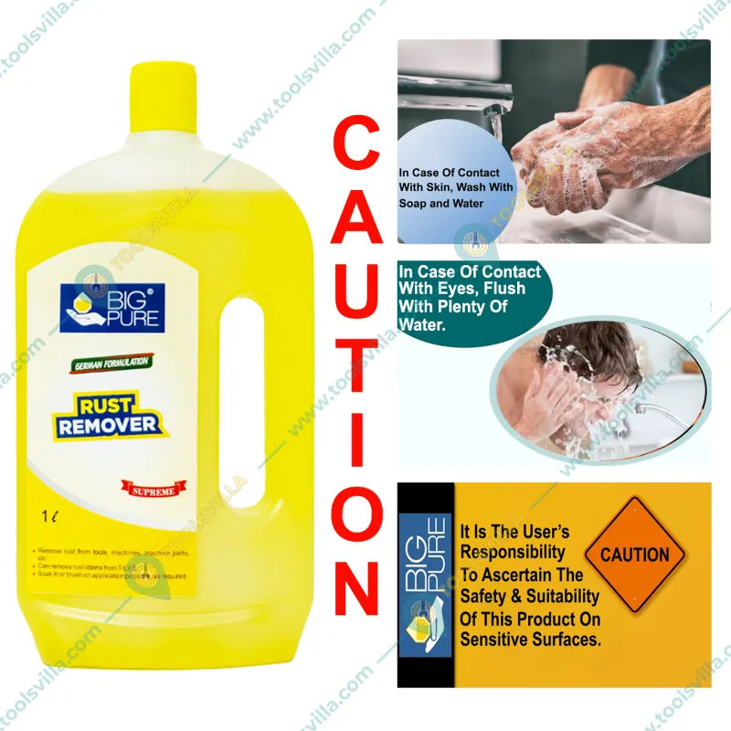 2 Pack of BIG Pure 2L (1L x 2pcs) Industrial Rust Remover Supreme To Remove Rust From Tools, Machines, Spare Parts