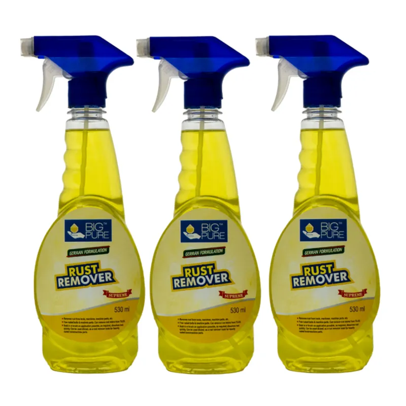 3pcs Combo Pack of BIG Pure (530ml x 3pcs) Industrial Rust Remover Supreme to Remove Rust From Tools, Machines