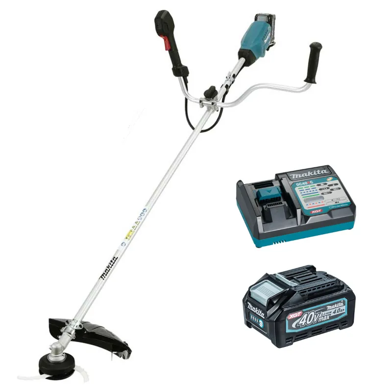Makita UR016GM101, 40V 600W Cordless 3-Speed Grass Trimmer, Bike Handle with Battery & Charger