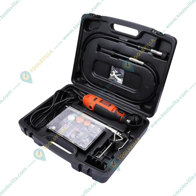 BLACK+DECKER 180 Watt 220V Multi-Purpose Rotary Tool with Accessories, 35000 RPM (‎RT18KA-IN)