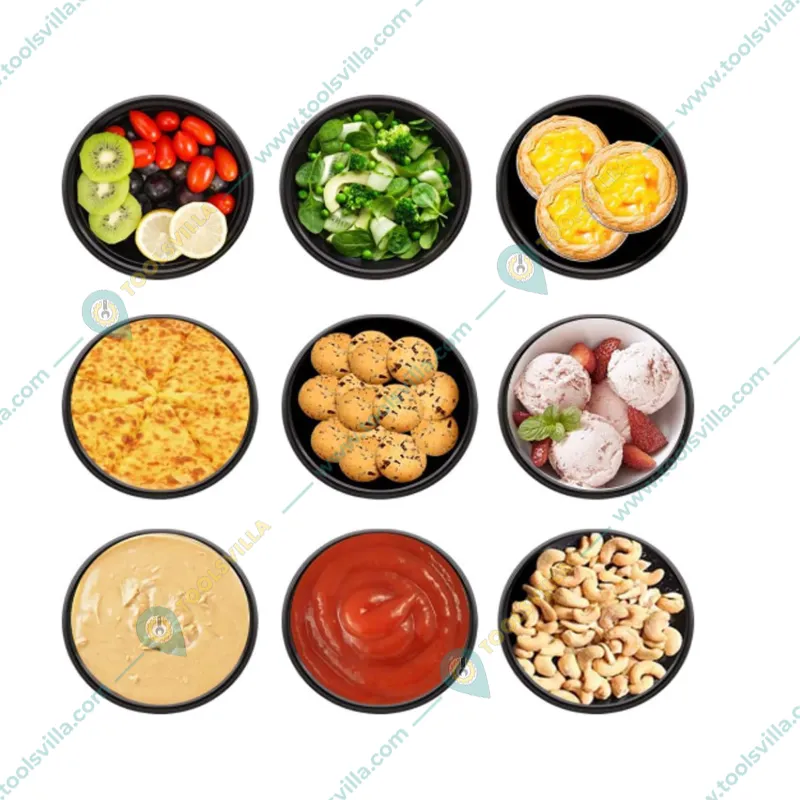 1000ml Black Round Containers with Lid(Pack-25 Pcs)