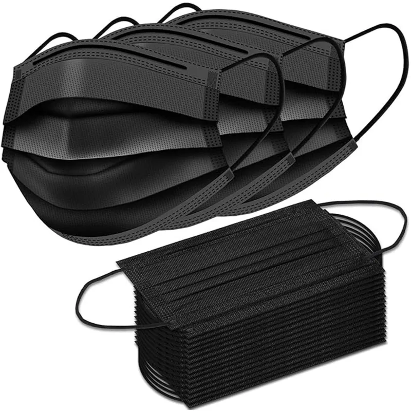 Super Safety 3 ply layer Black Disposable Surgical mask  