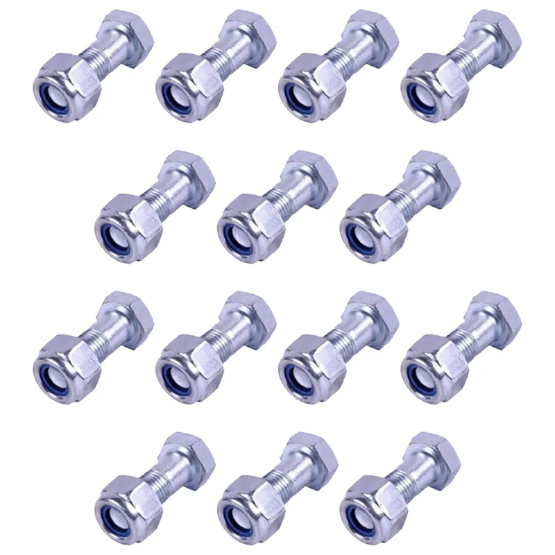 SBJ 36 Pieces of Blade Bolt (7/16 x 1.25 inch) with Nylock Nut for Tractor Rotavator, NR249