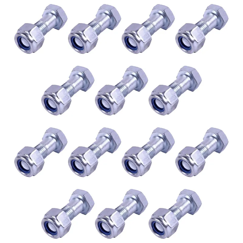 SBJ 36 Pieces of Blade Bolt (12 x 35 mm) with Nylock Nut & Spring Washer for Tractor Rotavator, NR247