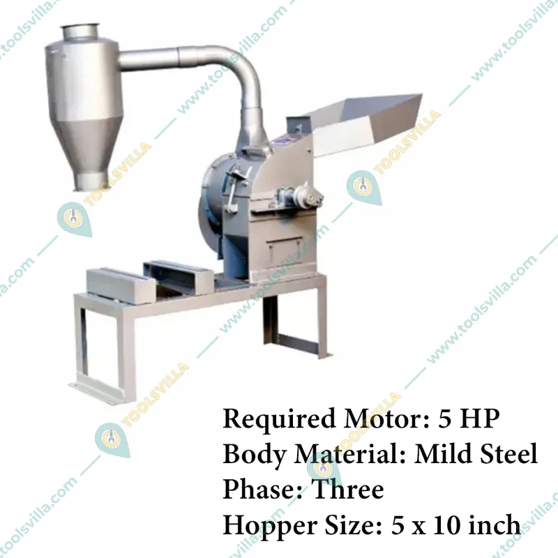 Heavy Duty 5X10 inch Blower Type Pulverizer Machine/Masala Grinder, MS Body, Without Motor
