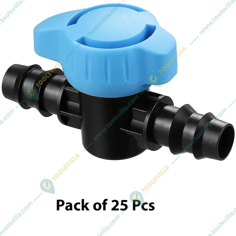 WaterSun 1/2 Inch Blue Mini Valve for Irrigation Use (Pack of 25 Pcs)(Size-16 mm)