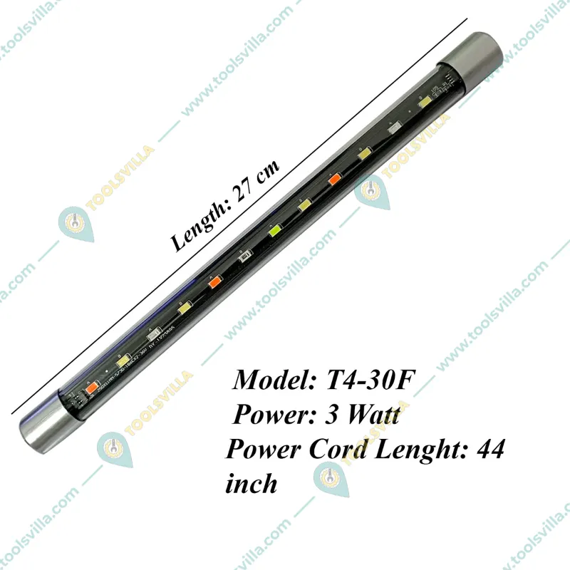Blue Pet T4-30F Glass Fully Submersible Aquarium LED Light for Fish Tank and Aquarium Photosynthesis of Aquatic Plants Grows More Vigorously