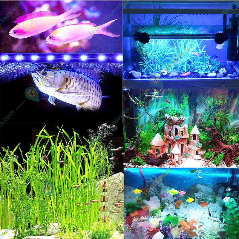 Blue Pet T4-30F Glass Fully Submersible Aquarium LED Light for Fish Tank and Aquarium Photosynthesis of Aquatic Plants Grows More Vigorously