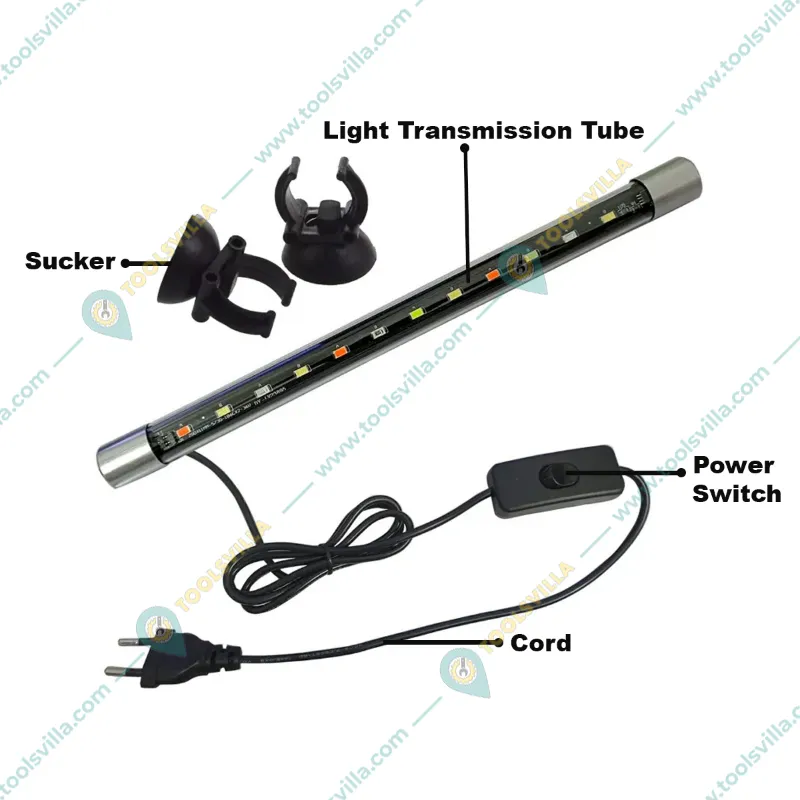 Blue Pet T4-30F Glass Fully Submersible Aquarium LED Light for Fish Tank and Aquarium Photosynthesis of Aquatic Plants Grows More Vigorously