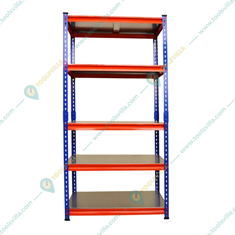 Blueboy 72 x 36 x 18 Inches 5 GI Shelves Boltless Adjustable Multipurpose Rack (Red and Blue) 