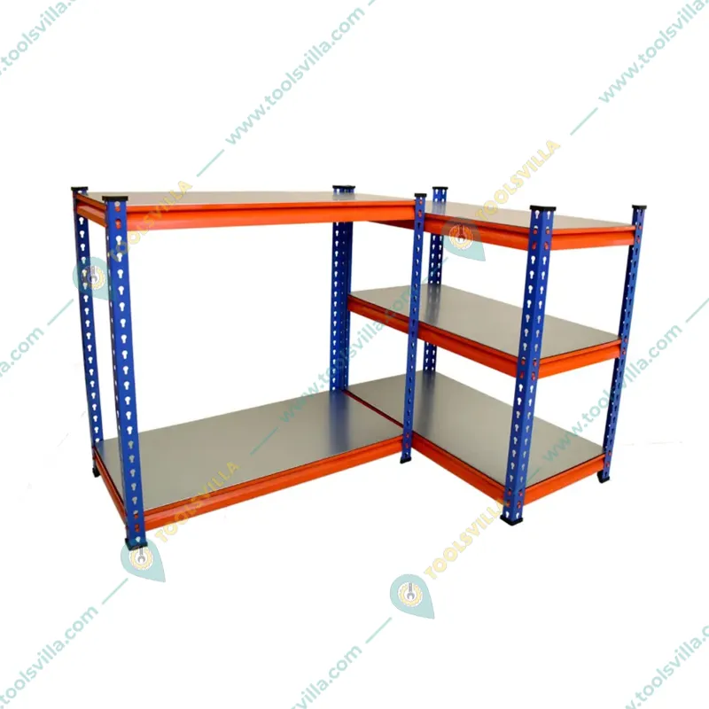 Blueboy 72 x 36 x 18 Inches 5 GI Shelves Boltless Adjustable Multipurpose Rack (Red and Blue) 