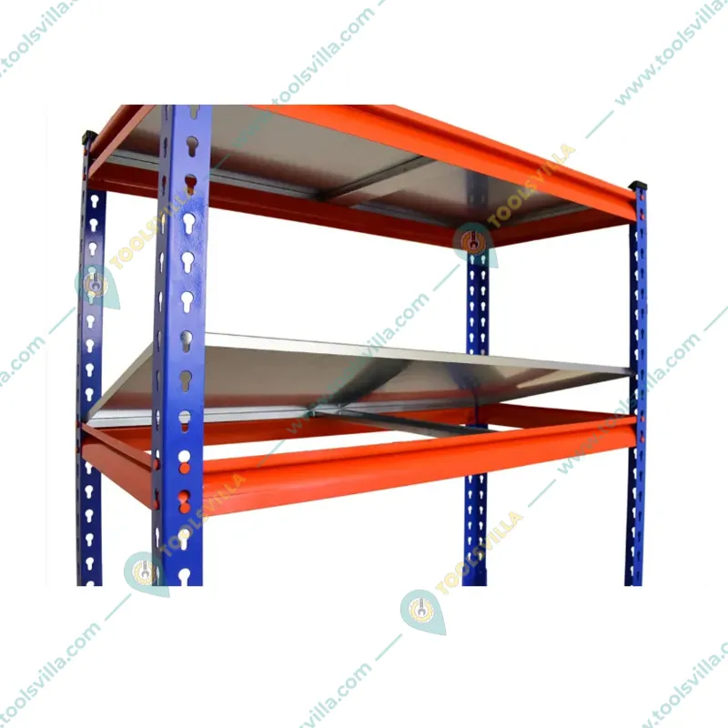 Blueboy 72 x 36 x 18 Inches 5 GI Shelves Boltless Adjustable Multipurpose Rack (Red and Blue) 