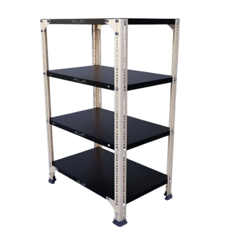 ALIJA 36 x 23 x 15 Inch 4 Shelves Multipurpose Storage Rack With Accessories(Gauge-24 gauge shelves, 18 gauge angle,Color-Black)