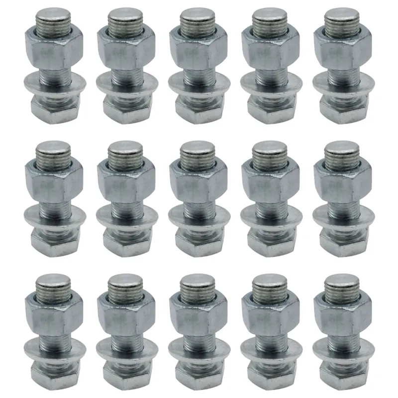 SBJ 36 Pieces of Bolt (10 x 65 mm) with Nylock Nut & Spring Washer for Tractor Rotavator, NR2807
